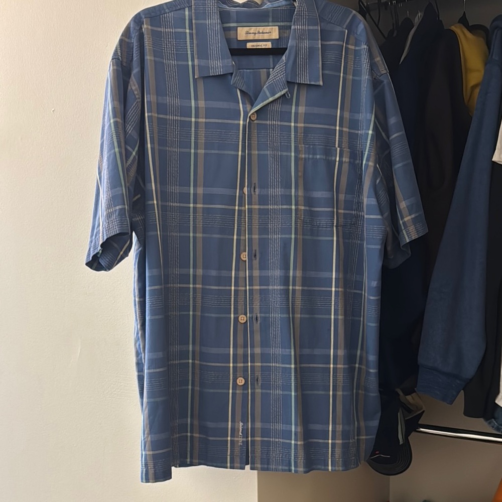 Tommy Bahama Blue Plaid Men's Shirt